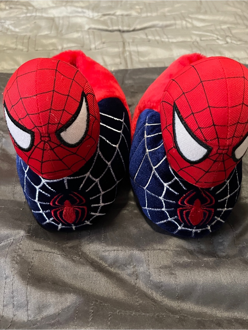 Marvel Spider-Man Plush Slippers - Red & Navy Blue